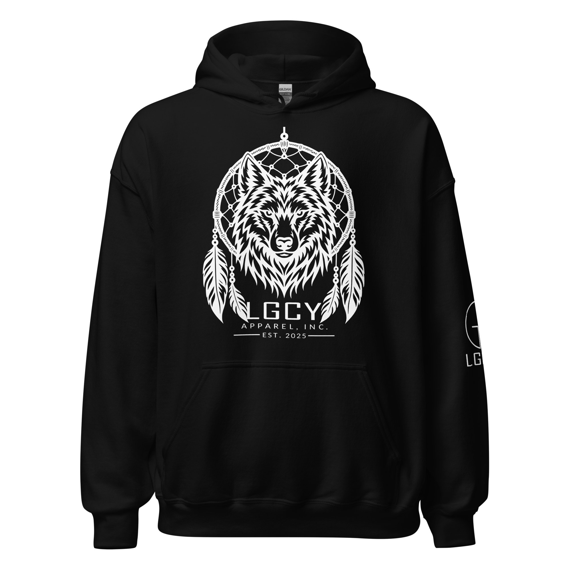 LGCY WOLF HOODIE in Black